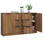 vidaXL Buffets 2 Pièces chêne marron 60x30x70 cm Bois d'ingénierie