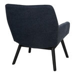 Chaise de salon en tissu gris foncé avec pieds noirs