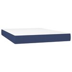 vidaXL Sommier à lattes de lit et matelas et LED Bleu 140x190 cm Tissu