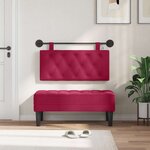 vidaXL Tête de lit suspendue Avec lumière LED Bordeaux Velours