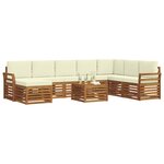 vidaXL Ensemble de canapés d'extérieur 9 pc Naturel et Crème