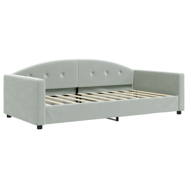 vidaXL Lit de jour gris clair 100x190 cm velours