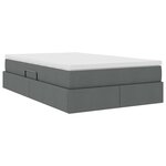 vidaXL Lit avec rangement et matelas Gris foncé 120 x 190 cm Polyester