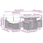 vidaXL Ensemble de canapé de jardin 7 pièces avec coussins beige en poly rotin