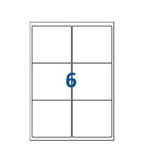 Lot de 3000 Planches étiquettes autocollantes blanches sur feuille A4 : 99 x 93 1 mm (6 étiquettes)