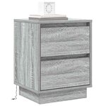 vidaXL Cabinet de chevet Gris 39 x 34 5 x 50 cm Bois d'ingénierie