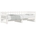 vidaXL Lit coulissant sans matelas blanc 2x(80x200) cm Bois massif