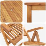 vidaXL Ensemble de salle à manger pour jardin Pliant 7 Pièces Marron