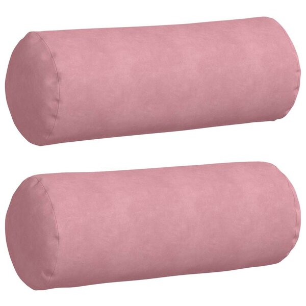 vidaXL Coussins d'accent 2 Pièces Rose Ø 25 x 70 cm