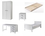 Ensemble de meubles style bord de mer blanc armoire 2 portes et bureau