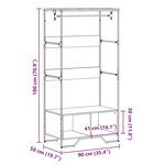 vidaXL Armoire noir 90x50x180 cm bois d’ingénierie
