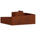 vidaXL Cache-pot de jardin Marron 100 x 100 x 50 cm Acier patiné