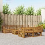 vidaXL Ensemble de canapés d'extérieur 9 Pièces Naturel