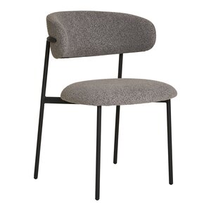 2 chaises en boucle gris clair avec pieds noirs
