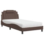 vidaXL Lit Viana avec matelas marron 100x200 cm similicuir