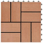 vidaXL Carreau de terrasse 22 Pièces Teck 30 x 30 cm WPC