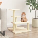 vidaXL Arbre à chat avec griffoirs en sisal crème 61 cm