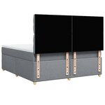vidaXL Sommier à lattes de lit avec matelas Gris clair 180x200cm Tissu