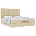 VidaXL Cadre de lit ottoman avec matelas crème 180x200 cm tissu