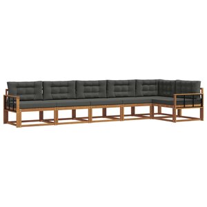 vidaXL Ensemble de canapés d'extérieur 6 Pièces Naturel et Anthracite