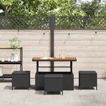 vidaXL Ensemble de salle à manger pour jardin 4 Pièces Noir Poly rotin