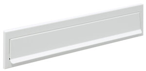 Entrée de boîte aux lettres en acier pour porte  mur  C-613  33 5 x 3 cm  Blanc