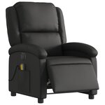 vidaXL Fauteuil de massage inclinable électrique noir cuir véritable
