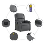 vidaXL Fauteuil de massage inclinable électrique gris similicuir