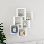 vidaXL Étagère murale cube Blanc 78x15x93 cm Bois d’ingénierie