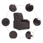 vidaXL Fauteuil inclinable marron foncé tissu