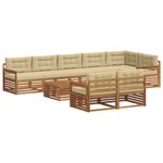 vidaXL Ensemble de canapés d'extérieur 9 pc Naturel et Beige