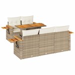 vidaXL Salon de jardin 6 Pièces avec coussins beige résine tressée acacia