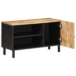 vidaXL Meuble TV noir 80x33 5x46 cm bois massif manguier brut