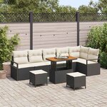 vidaXL Ensemble de canapé de jardin 9 Pièces Noir  Crème 90 x 55 x 71 cm