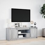 vidaXL Meuble TV avec LED sonoma gris 139 5x34x50 cm bois d'ingénierie