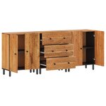 vidaXL Armoires latérales 3 Pièces 60x33x75 cm bois massif d'acacia