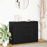 vidaXL Buffet avec tiroirs chêne noir 100 5x35x76 cm bois d'ingénierie