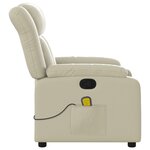 vidaXL Fauteuil de massage inclinable crème similicuir
