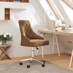 Vidaxl chaise pivotante de salle à manger marron tissu
