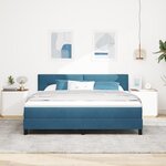 vidaXL Lit Box Spring avec Matelas Bleu Foncé Super King Velours