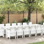 vidaXL Ensemble de salle à manger pour jardin 15 Pièces Blanc Rattan Polt