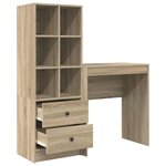 vidaXL Bureau avec rangement 2 Pièces Chêne Sonoma 70 x 40 x 76 cm