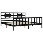 vidaXL Cadre de lit sans matelas noir 200x200 cm bois massif de pin