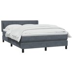vidaXL Sommier à lattes de lit et matelas gris foncé 160x210cm velours