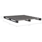 vidaXL Cadre de lit de palette Gris Bois de pin massif 200x200 cm