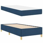vidaXL Lit à ressorts avec matelas Bleu et Blanc 90 x 190 cm tissu