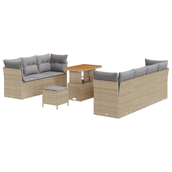 vidaXL Ensemble de canapé de jardin Manuel 10 Pièces beige et gris clair