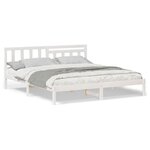 vidaXL Cadre de lit Blanc 180 x 200 cm Bois massif en pin