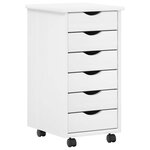 vidaXL Ensemble bureau et cabinet roulant MOSS 2 Pièces Blanc