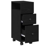 vidaXL Cabinet de salle de bain étroit avec roues en bois d'ingénierie chêne noir